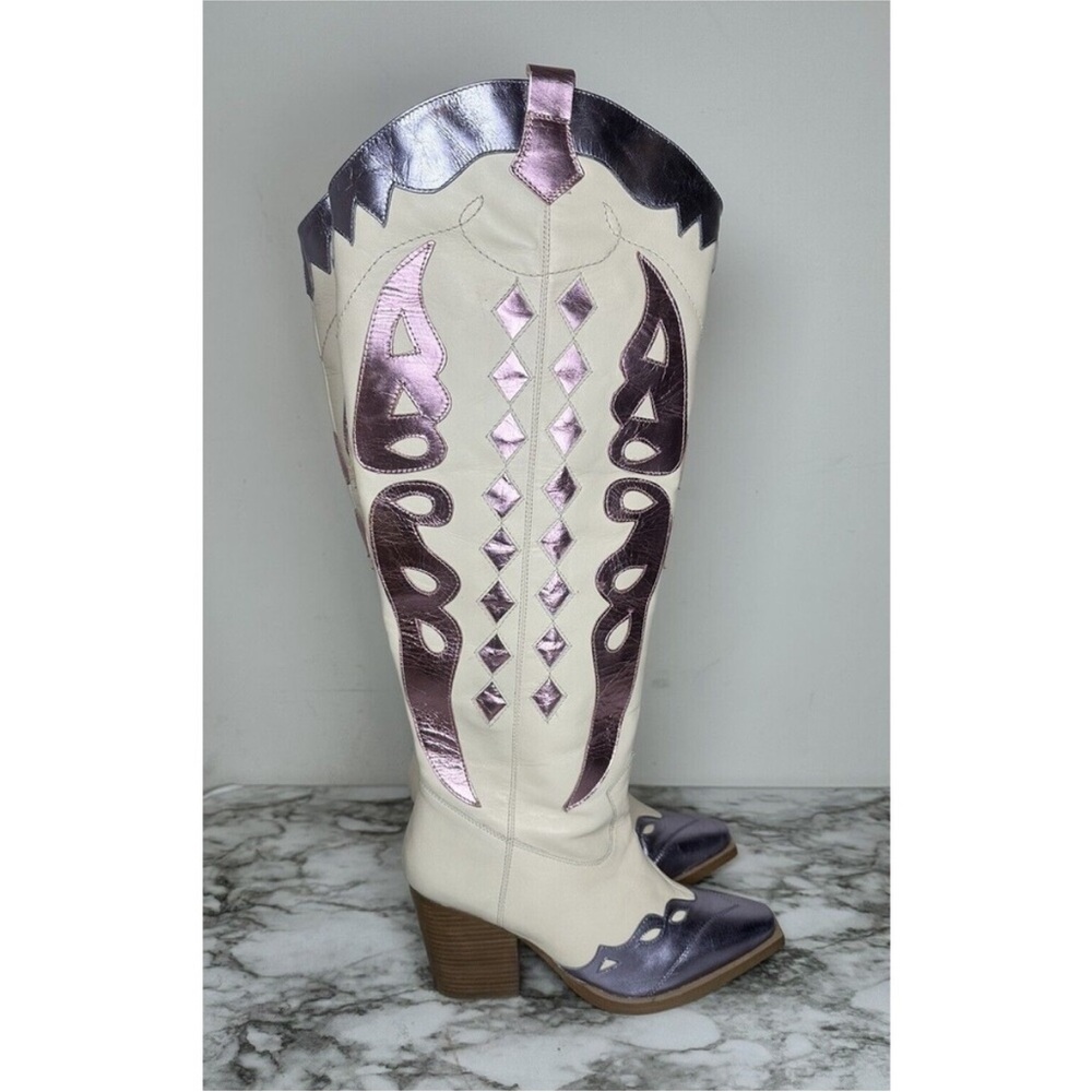 Nasty gal cowboy boots metallic - Picture 2 of 6